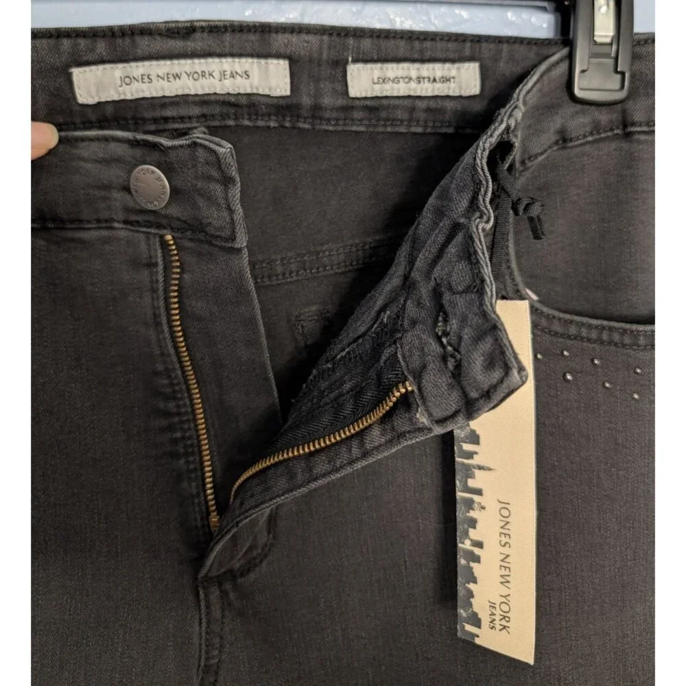Jones New York Womens Graphite Straight Leg Jeans 20W Regular Secret Slimming Fe - Picture 4 of 14